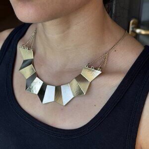 Chunky Geometric Gold Statement Necklace